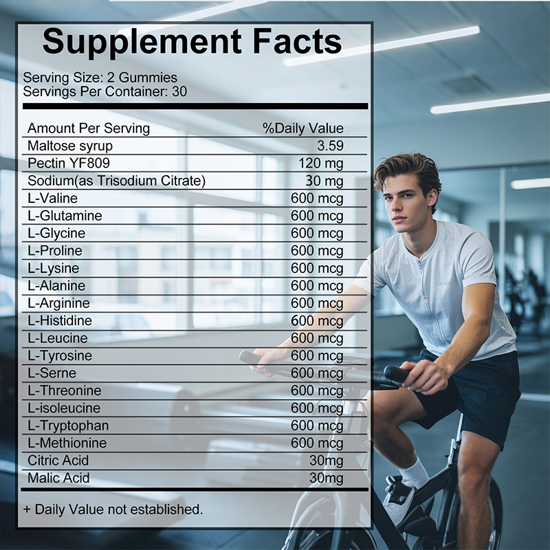 OEM Pre Workout BPC 157 Gummies Supplement Fact