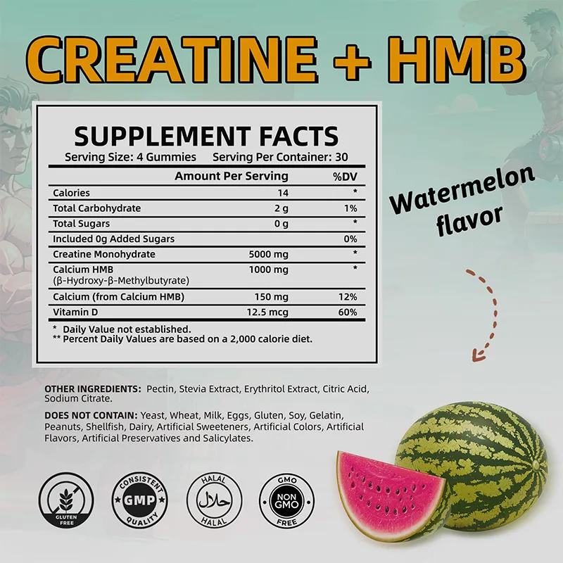 OEM Creatine HMB Gummies Supplement Facts