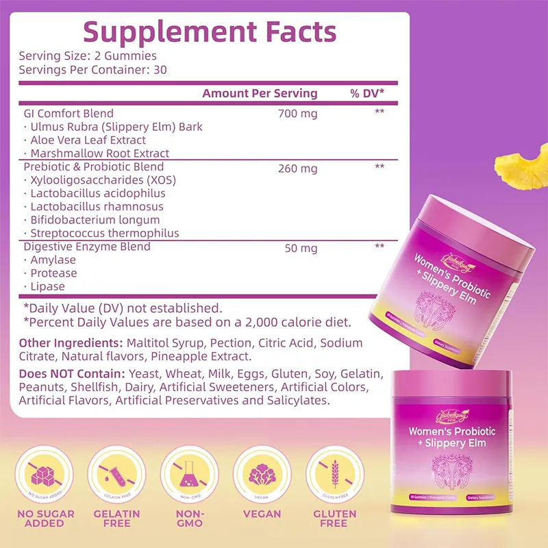 OEM Women Probiotic Gummies Supplement Facts